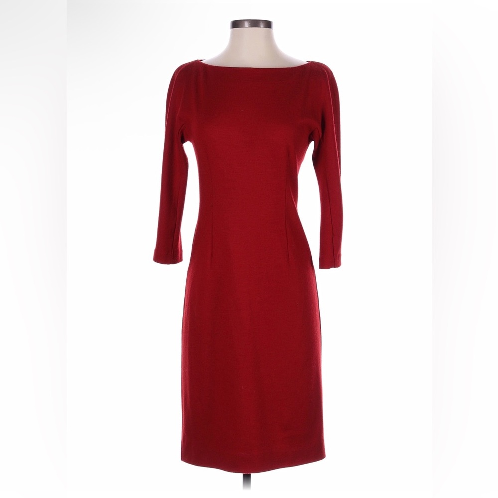 Gucci l Boatneck 3/4 Sleeve Wool Dress